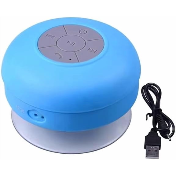 Bluetooth Shower Speaker Waterproof Suction Cup Wireless Speaker with USB Cable, 1 Pack