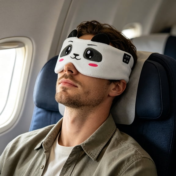 Bluetooth Sleep Headband 5.0 Wireless Music Headband with Ultra-Thin Speakers for Sleeping Yoga Jogging Travel Panda Design