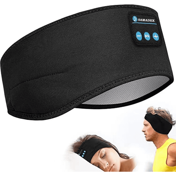 Bluetooth Sleep Headband Headphones with Noise Reduction, Wireless Music Headband & Sleep Mask for Side Sleepers, Workout & Travel
