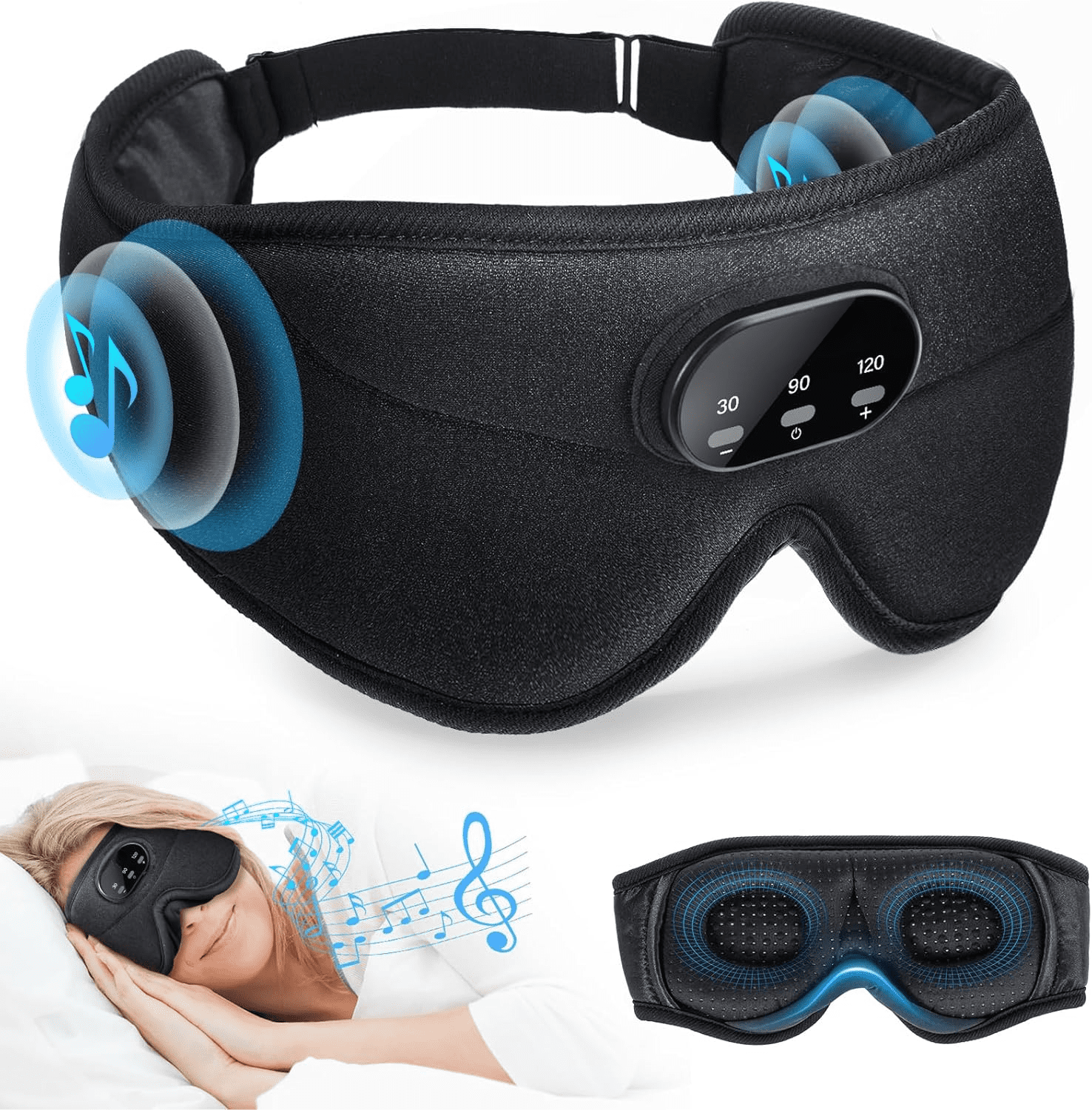 Sleep Headphones Bluetooth Wireless 3D Eye Mask 2019 Updated WATOTGAFER Sleeping Headphones Mask Washable Travel Music Bluet Walmart