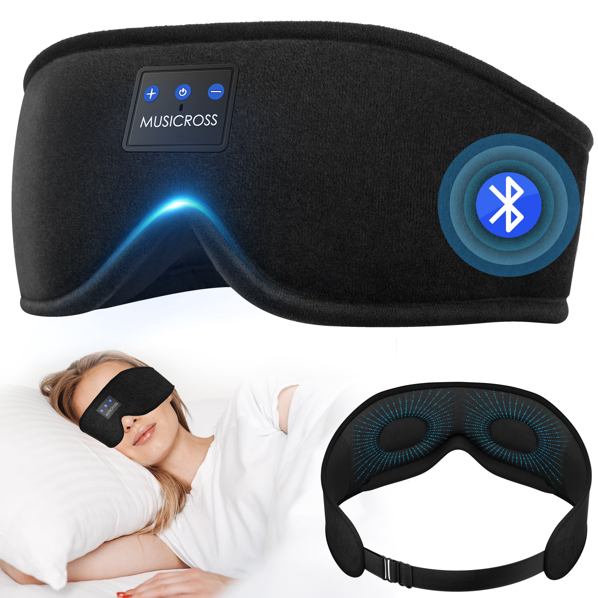 Arsvita Sleep Mask with Headphones Bluetooth 5.2 Wireless, 3D Eye Mask for Sleeping Built-in HD Music, Microphone for Calls, Sleep Headphones for Side Sleepers Travel Yoga Meditation