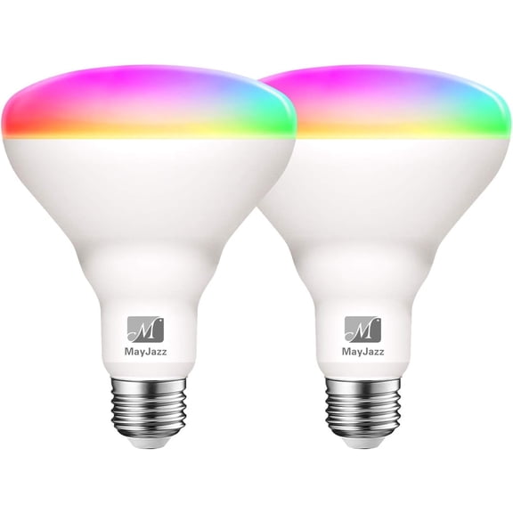 Bluetooth Smart BR30 LED Bulb with Music Sync, 1280 Lumens Dimmable BR30 Flood Light Bulbs, RGBCW Color Changing Light Bulbs, 12W (75W Equivalent), 16 Million Colors, 2 Pack