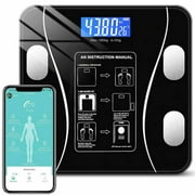 Bluetooth Smart Bathroom Scales for Body Weight Digital Scale Body Fat BMI Scale,Auto Body Composition Analyzer with Smartphone APP,Best Fitness Weight Loss Scale Health Monitor-Black
