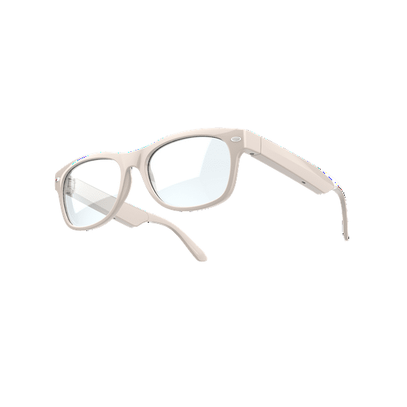 WeariQ Blue Light Blocking Bluetooth Smart Glasses – Beige Bluetooth Glasses with UV Protection, Hands-Free Calls & Music