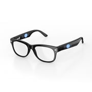 WeariQ Blue Light Blocking Bluetooth Smart Glasses   Shiny Black Bluetooth Glasses with UV Protection, Hands-Free Calls & Music