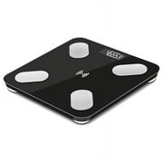 Bluetooth Smart Body Scale High Precision Measurement Body Composition Monitor Tracks Weight Muscle Mass Water Visceral Fat Protein Body Age App Connectivity Supports Multiple Users,Black