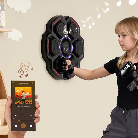 Bluetooth Smart Boxing Machine for Adults & Kids - Wall-Mounted Reflex Trainer for Home, Office & Gym