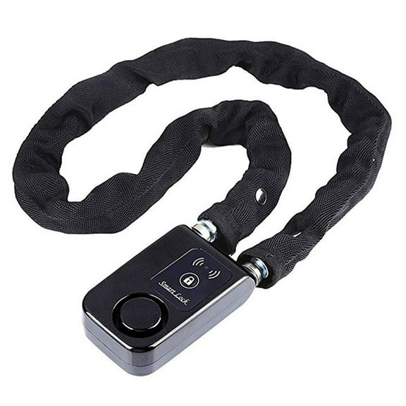 Bluetooth Smart Chain Lock Bike/Motorcycle/Gate/Door Keyless Lock with Anti Theft Alarm 110dB Phone APP Control Black