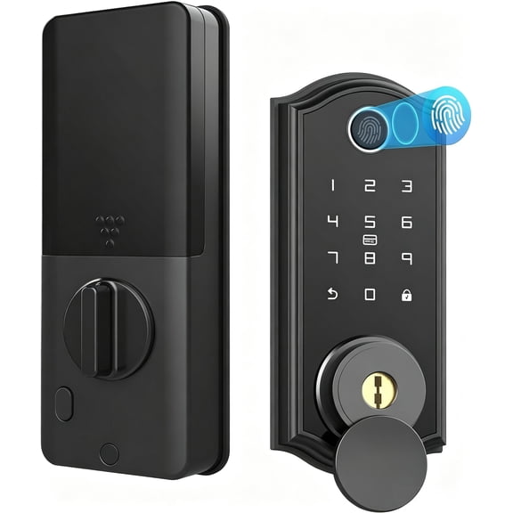 Bluetooth Smart Deadbolt Lock, Keyless Entry Door Lock with App Control, Keypad & Physical Key, Auto Lock & Passage Mode, Voice Prompt, for Front Door Home Security
