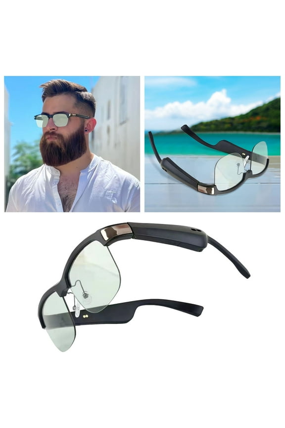 Bluetooth Smart Glasses - Photochromic Blue Light Blocking Sunglasses with Built-in Speaker for Sun Protection & Digital Eye Strain Relief