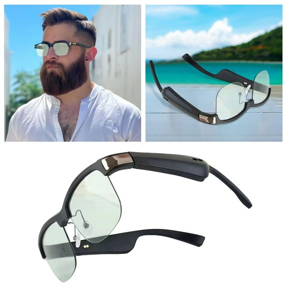 Bluetooth Smart Glasses - Photochromic Blue Light Blocking Sunglasses with Built-in Speaker for Sun Protection & Digital Eye Strain Relief
