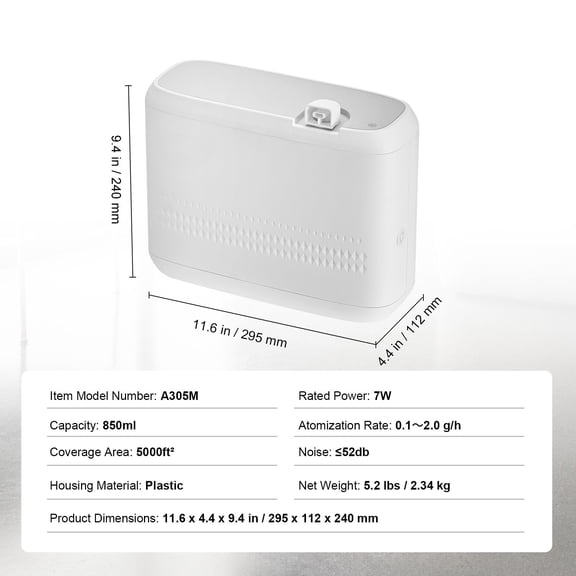 Bluetooth Smart Scent Air Machine 850ml Essential Oil Diffuser 5000sq ft Waterless HVAC Cold Air Technology Aromatherapy Diffuser for Home Office Hotel