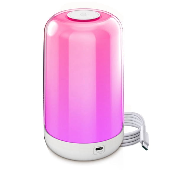 Bluetooth Smart Touch Bedside Table Lamp Dimmable RGB LED Light Rechargeable Kids Desk Lamp Camping Room Atmosphere