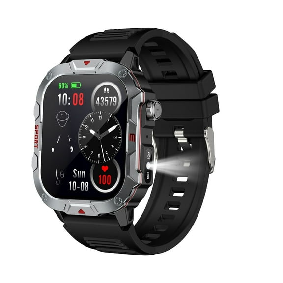 Bluetooth Smart Watch fits for Android & IOS Devices, 2.19 inch HD Touchsreen, Silicone watch Band, Answer/Calling/Message/Sports Modes/Music/Timing, Smart Watch for Men Women, Black