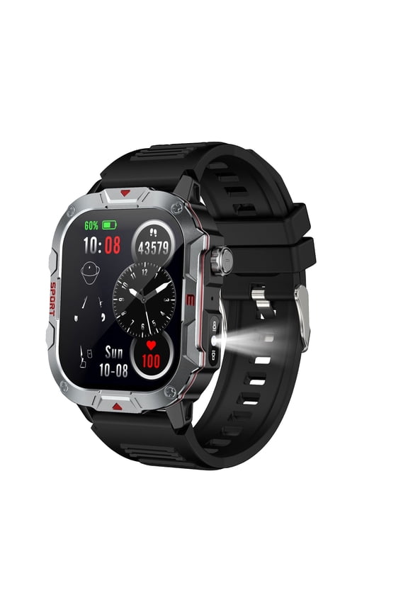 Bluetooth Smart Watch fits for Android & IOS Devices, 2.19 inch HD Touchsreen, Silicone watch Band, Answer/Calling/Message/Sports Modes/Music/Timing, Smart Watch for Men Women, Black