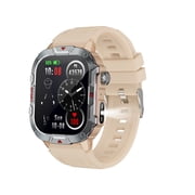 Bluetooth Smart Watch fits for Android & IOS Devices, 2.19 inch HD Touchsreen, Silicone watch Band, Answer/Calling/Message/Sports Modes/Music/Timing, Smart Watch for Men Women, Glod