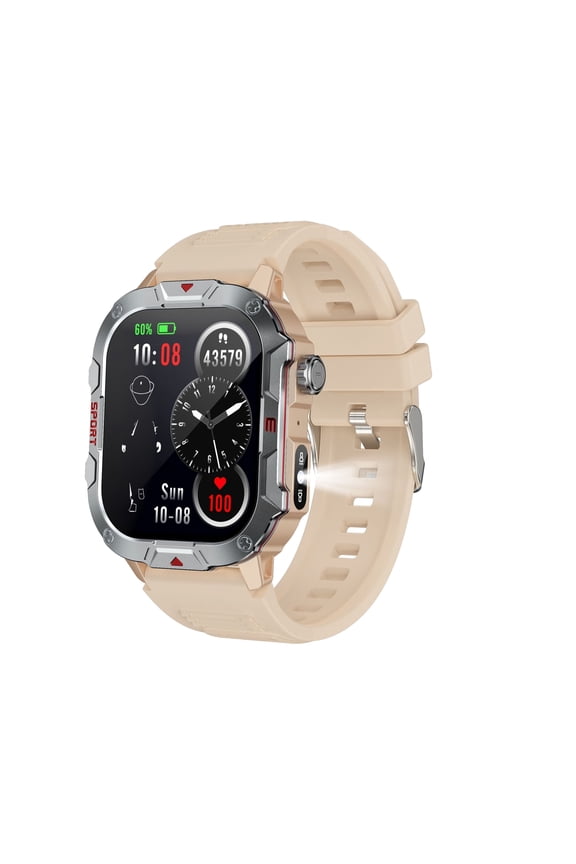 Bluetooth Smart Watch fits for Android & IOS Devices, 2.19 inch HD Touchsreen, Silicone watch Band, Answer/Calling/Message/Sports Modes/Music/Timing, Smart Watch for Men Women, Glod