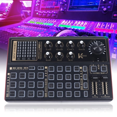 Bluetooth Sound Mixer Board Live Streaming Voice Changer Audio Sound Card Mixer LED Bluetooth Live Effects Sound Card Audio Sound Mixer Board With Voice Changer Multiple Audio Card Mixer Sound Mixer