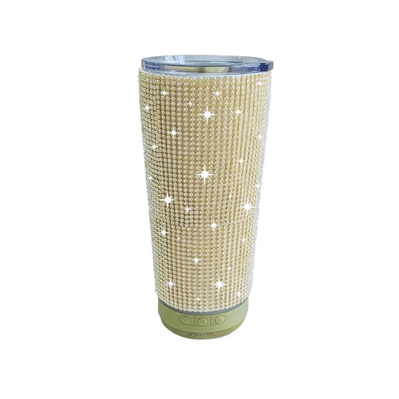 Bluetooth Speaker 16OZ Stainless Steel Mug with Built-in Speaker, Insulated Travel Tumbler, Rechargeable & Wireless for Outdoor & Party Use