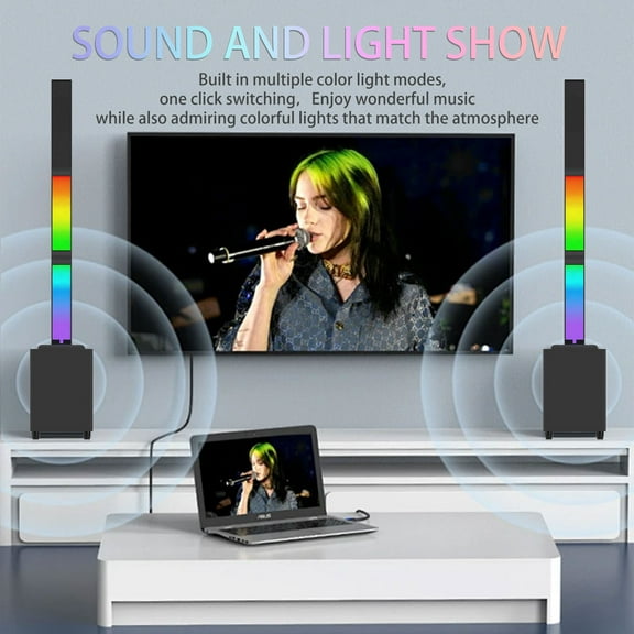 Bluetooth Speaker 2.1 Subwoofer RGB Detachable TWS Wireless Karaoke Home Theater
