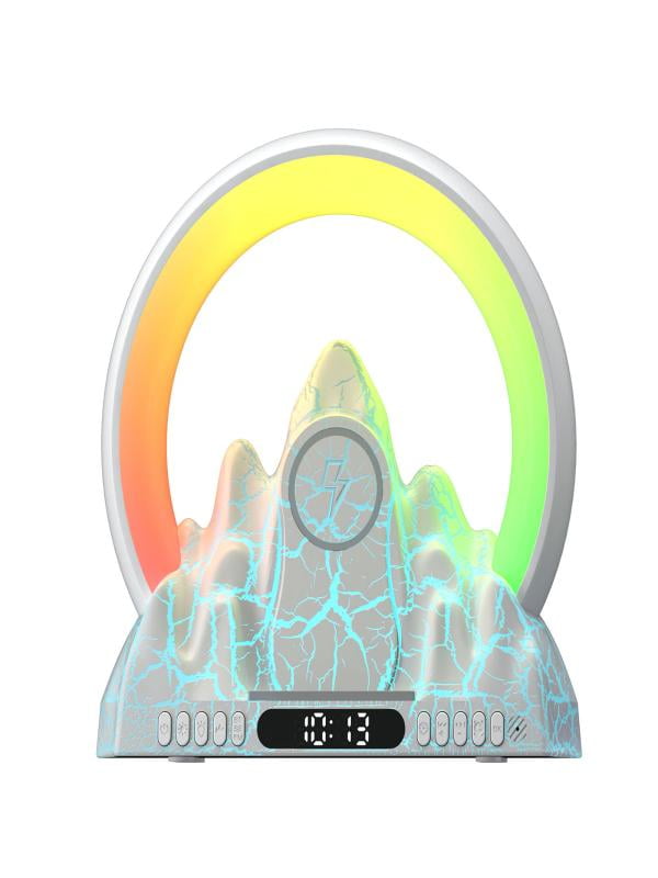 Bluetooth Speaker 2023 Electronic Intelligent Alarm Clock Wireless Charger Sunrise Flame Mountain Bluetooth Audio Table Lamp Outdoor Speakers