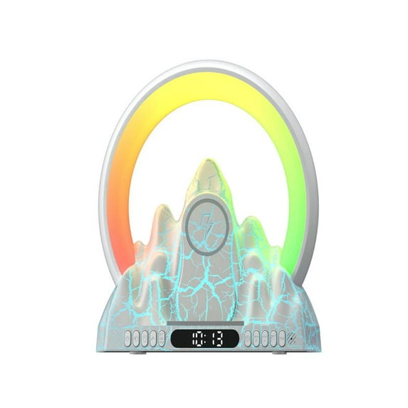 Bluetooth Speaker 2023 Electronic Intelligent Alarm Clock Wireless Charger Sunrise Flame Mountain Bluetooth Audio Table Lamp Outdoor Speakers