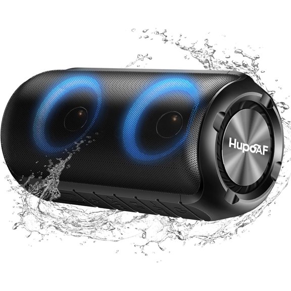Bluetooth Speaker, 2025 New Stocking Stuffers Portable Wireless Speaker with 6D Loud Sound, IPX7 Waterproof, HD Call, RGB Lights, 12H Playtime for Home/Party/Outdoor/Beach, White Elephant Gift
