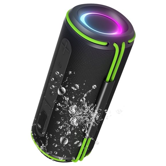 30W Portable Bluetooth Speaker, IPX6 Waterproof Wireless Speakers with Colorful Flashing Lights, Super Bass 40H Playtime, 100ft Range, TWS Pairing for Outdoor, Home, Party, Beach, Birthday Gift