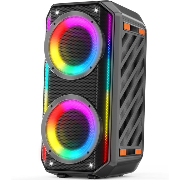 Bluetooth Speaker, 300W Peak Power Wireless Boombox Speakers with Deep Bass, Portable Loud Stereo Sound Large Subwoofer with Led Light Show for Party Outdoor Camping