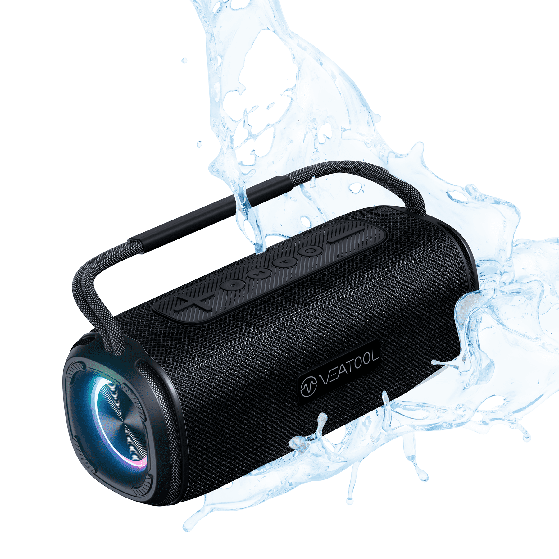 VEAT00L V8 Portable Bluetooth Speaker, 40W Wireless Outdoor Speaker with Subwoofer,Punchy Bass,IPX7,110dB Loud Party Speakers with Handle,RGB Lights,Wireless Stereo Pairing for Home/Outdoor/Beach