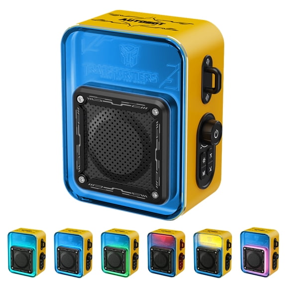 Bluetooth Speaker, Bluetooth 5.4 Smart Wireless Portable Speaker, IPX3 Waterproof Cyber-Style Mechanical Speaker, Supports 2-Unit Interconnected Portable Audio Broadcasting, Black