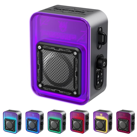 Bluetooth Speaker, Bluetooth 5.4 Smart Wireless Portable Speaker, IPX3 Waterproof Cyber-Style Mechanical Speaker, Supports 2-Unit Interconnected Portable Audio Broadcasting, Gray