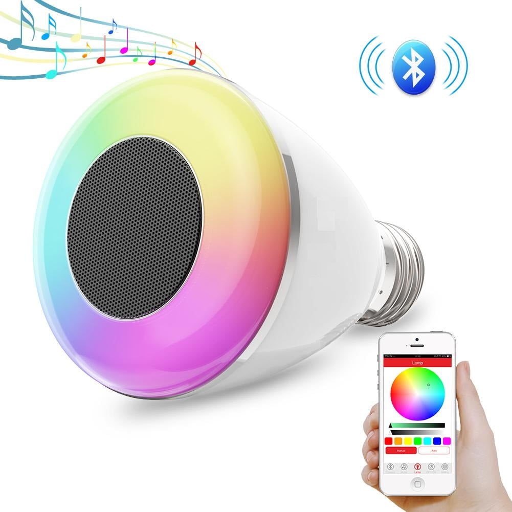 6W Wireless Stereo Audio \u0026 Colorful Light RGB Smart LED Bulb with Built-in Bluetooth Speaker