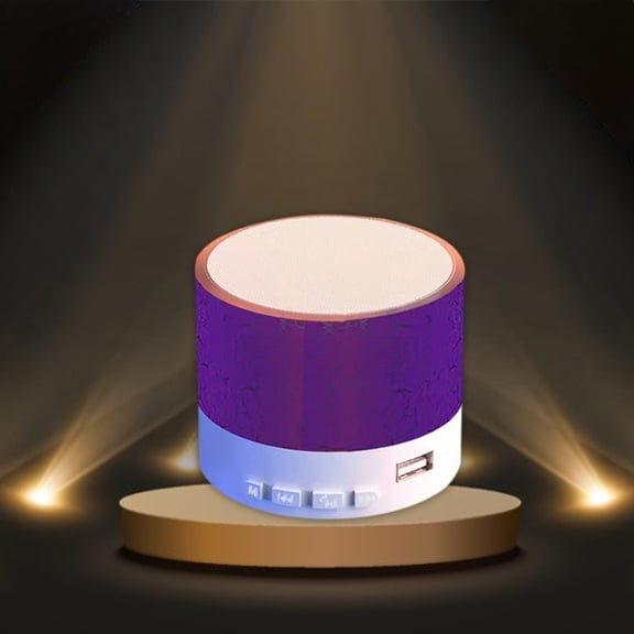 Bluetooth Speaker, Czzoypi Portable Mini Bluetooth Speaker with Colorful Lights, 5W Subwoofer Wireless Desktop Speaker Bluetooth 5.0 Long Battery Life, Purple