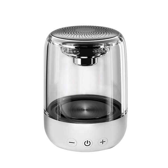 Bluetooth Speaker, Czzoypi Portable Wireless Transparent LED Bluetooth Speaker, 5W Powerful Sound 12H Playtime Stereo Pairing AUX Input Hands-Free Calling, White
