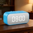 thumbnail image 1 of Alarm Clock with Bluetooth Speaker, Alarm Clock for Bedroom/Office, LED Digital Alarm Clock, Large Display Easy to Read Across,Makeup Mirror Multi-Function Desk Clock for Heavy Sleepers Adults(Blue), 1 of 5