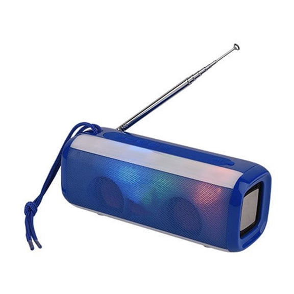 Bluetooth Speaker FM Cool LED Light Portable Wireless Column With Adjustable Antenna Strong Signal FM Loudspeaker ,Easy to Install