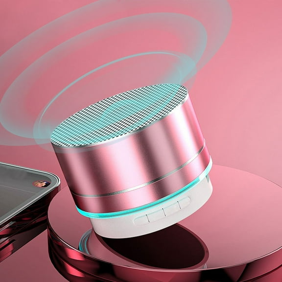 Bluetooth Speaker, Gaqring Mini Portable Metal Sound System with Colorful Breathing Light, 300mAh Battery Loudspeaker for Laptop Computer Payment Voice Broadcast FM Radio USB AUX, Rose Gold