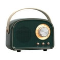 thumbnail image 1 of Bluetooth Speaker, Gaqring Retro Mini Wireless Speaker with Clear Stereo Sound, Portable FM USB SD Card AUX Support Long Battery Life, Army Green, 1 of 2