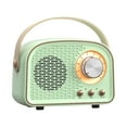 thumbnail image 1 of Bluetooth Speaker, Gaqring Retro Mini Wireless Speaker with Clear Stereo Sound, Portable FM USB SD Card AUX Support Long Battery Life, Green, 1 of 2