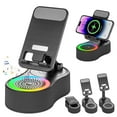 thumbnail image 1 of GMOX 5-in-1 Multifunctional Bluetooth Speaker with Phone Holder, 4000mAh Charging, Colorful Light, Black, 1 of 8