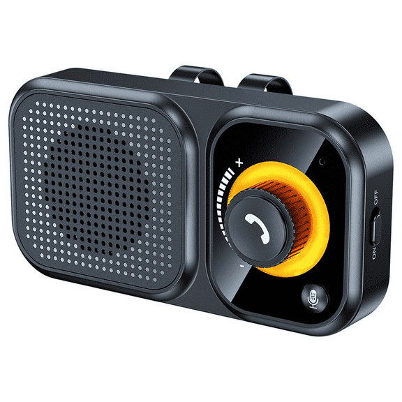 Bluetooth Speaker Handsfree Car Sun Visor Clip Wireless Audio Receiver Speakerphone Loud Music Player Dual Microphone,1 x Hands-free sun visor phone,Black