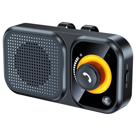 Bluetooth Speaker Handsfree Car Sun Visor Clip Wireless Audio Receiver Speakerphone Loud Music Player Dual Microphone