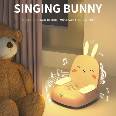 Bluetooth Speaker with LED Night Light - 8-Color Changing Mood Light & Stereo Sound - USB Rechargeable Bedside Lamp for Bedroom, Office (630g, 10W, 5V/2A) Pink