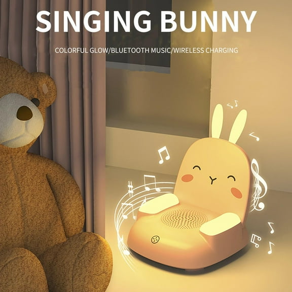 Bluetooth Speaker with LED Night Light - 8-Color Changing Mood Light & Stereo Sound - USB Rechargeable Bedside Lamp for Bedroom, Office (630g, 10W, 5V/2A) Pink