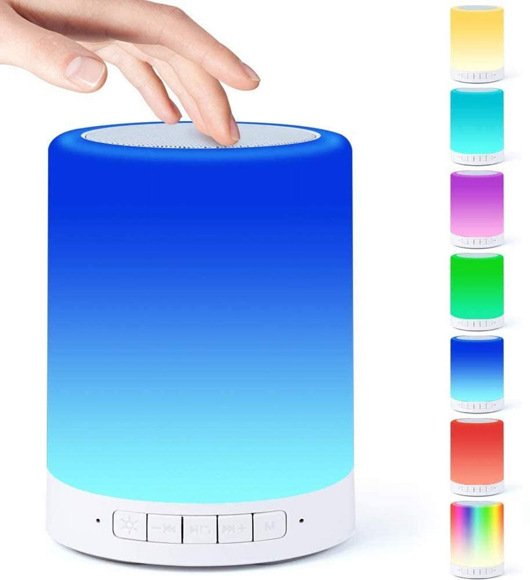 Bluetooth Speaker Lamp,Touch Sensor Night Bedside Table Lamp,Portable Camping Lantern With 7