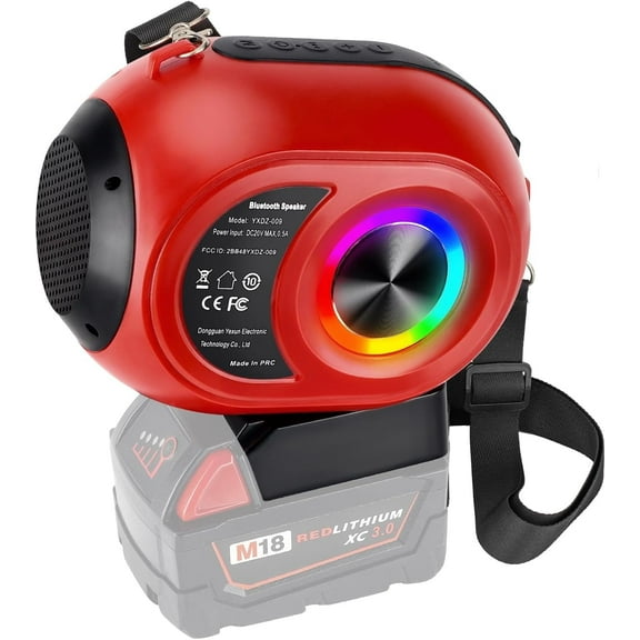 Bluetooth Speaker For Makita/Dewalt/Milwaukee/Bosch/Ryoby Craftsman 20v 18v Battery,Wireless Speaker with HD Sound, TWS Pairing, Bluetooth 5.3, for Jobsites/Home/Party/Outdoor/Beach/Gift