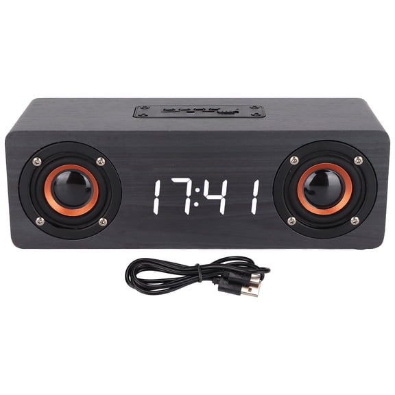 Bluetooth Speaker Multifunctional Hands Free Call Radio Alarm Clock Speaker for HomeFrench Grey
