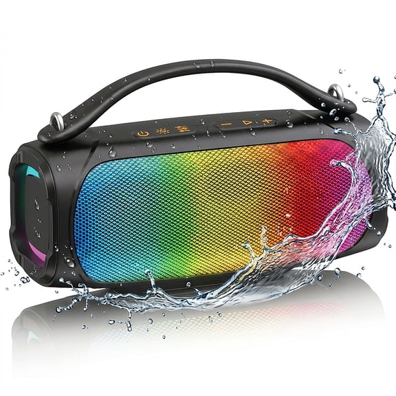 Portable Bluetooth Speaker Builtin Portable Handle, 7 RGB Lights, 12H Playtime, 40W Deep Bass Stereo, Bluetooth 5.4 TWS Pairing, Speakers Bluetooth Wireless for Camping/Travel/Beach/Home/Party, Gift