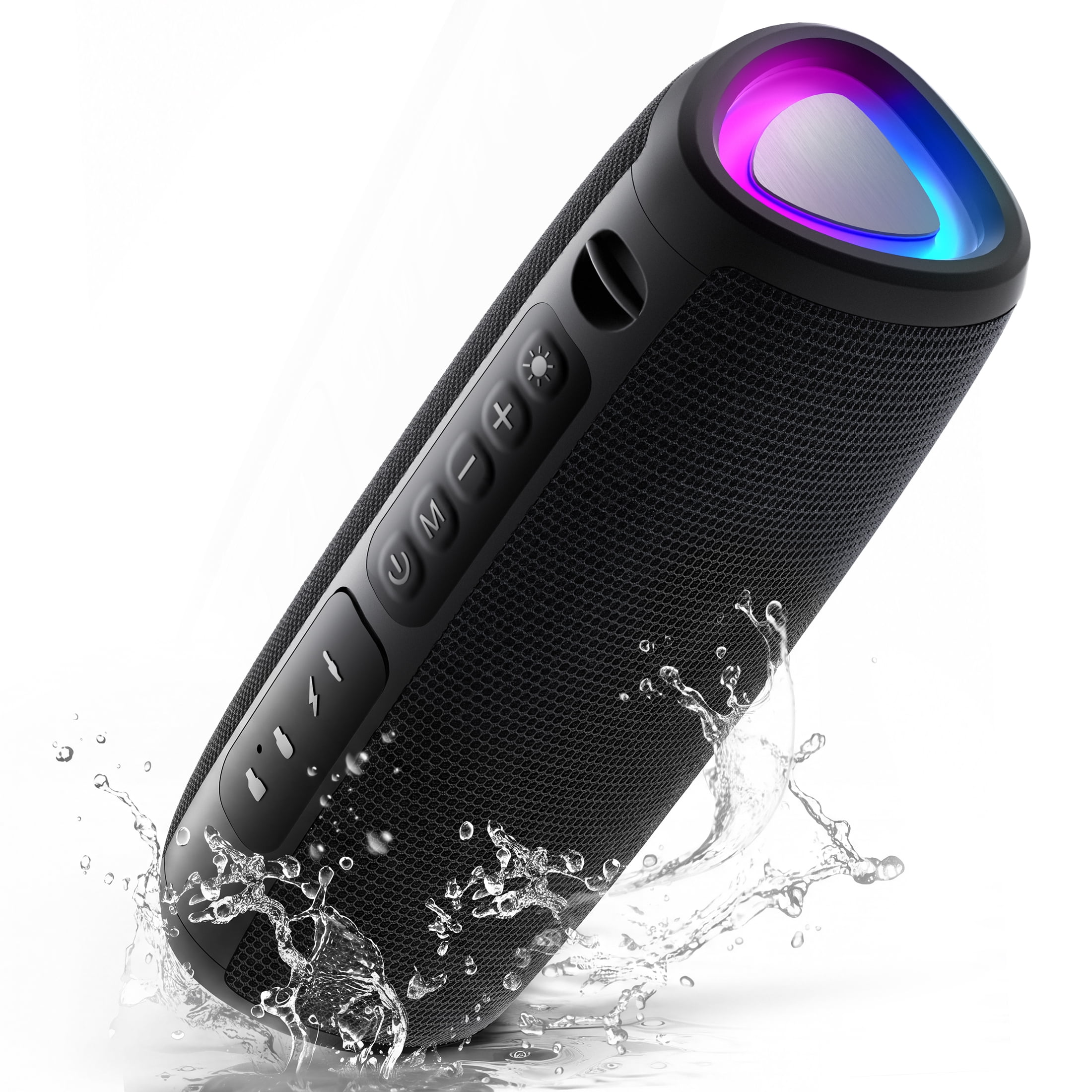 Portable Bluetooth Speaker,IPX5 Waterproof Wireless Speaker,20H Playtime & Colorful Lights,TWS Pairing,Outdoor Speaker for Beach/Camping/Travel Essentials